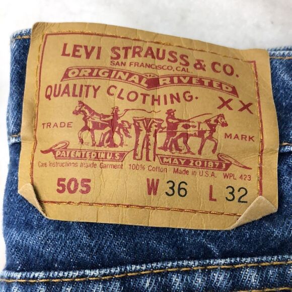 Vintage 1991 Levi’s 505 35x31 Made in USA Medium Wash Straight Leg Regular Fit - Picture 5 of 13